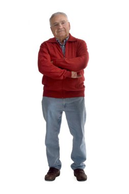 Üst düzey adam kolları beyaz arka planda kapalı
