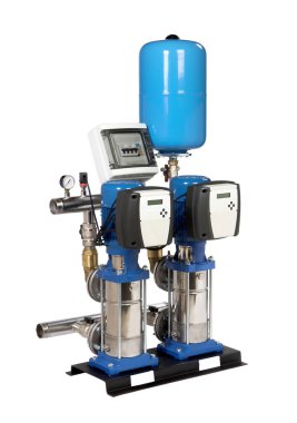 Su basıncı grubu beyaz arkaplanda izole edildi