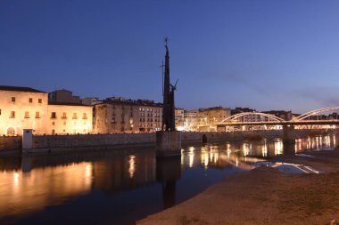 sunset of Bridge of Estado, Tortosa, Tarragona, province, Catalonia, Spain