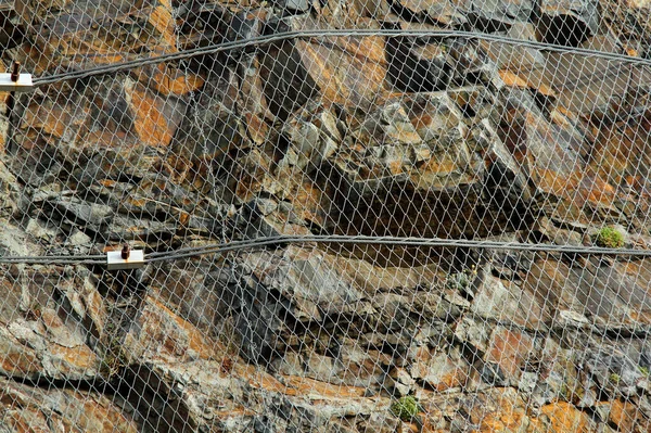 Detail Mesh Rockfall Barrier Draped — Foto de Stock