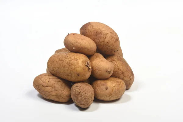 Heap Old Potatoes Isolated White Background — Fotografia de Stock