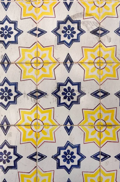 Old Tiles Portugal Blue Yellow White Color Photography Takes Buildings — ストック写真