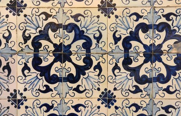 Close Old Tiles Portugal Blue White Photography Takes Buildings Portugal — ストック写真