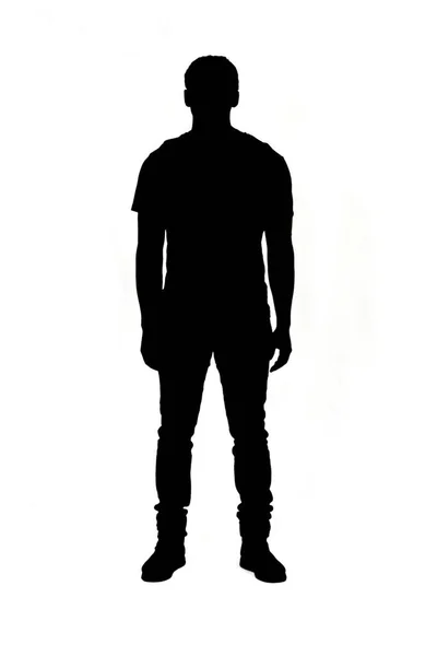 Silhouette Adut Man White Backgound — Stock fotografie