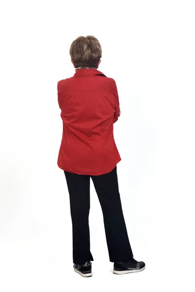 Rear View Senior Woman Standing — 스톡 사진