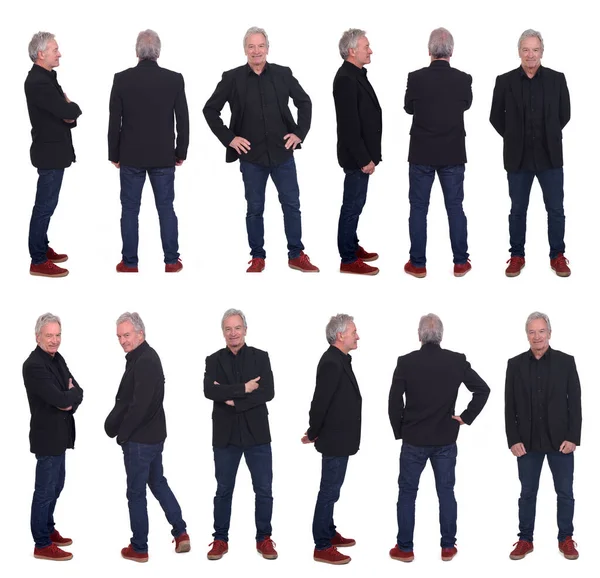 Various Poses Group Same Men White Background — Stok Foto