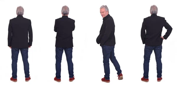 Various Poses Same Man White Background — Stock Photo, Image