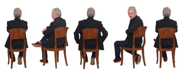 View Same Man Who Turns His Back White Background — Stock Photo, Image