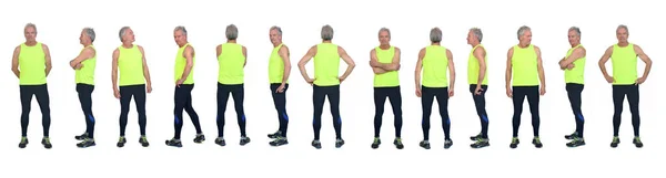 Line Same Man Various Poses Sportswear White Background — Stock Photo, Image