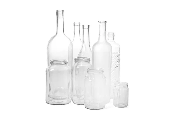 Set Bottles Jars White Background — Stock Fotó