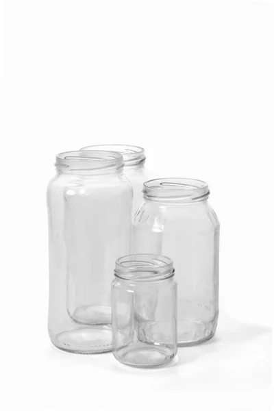 Group Jars Isoalted White Background — Stockfoto