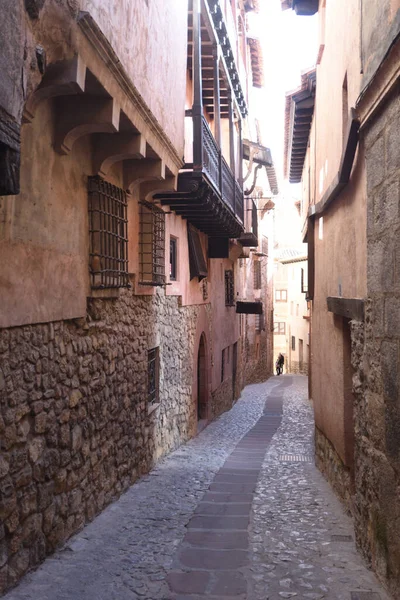 Street Historic Center Town Albarracin Teruel Province Spain — Foto de Stock