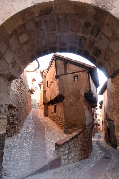 Street Arch Town Albarracin Teruel Province Spain — Foto de Stock