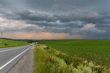prairie storm clouds over the fields