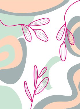 Soyut el çizimi çiçeklerin çizim vektörü çizimi. Poster, iç baskı duvar sanatı, mobilya, tuval dijital baskı vs. için uygun.