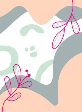 Soyut el çizimi çiçeklerin çizim vektörü çizimi. Poster, iç baskı duvar sanatı, mobilya, tuval dijital baskı vs. için uygun.