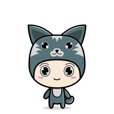 Hamster kostümlü şirin bir çizgi film.