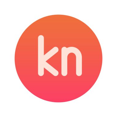 Hırvatistan Kuna para biriminin resimli vektör grafik simgesi. Gradyan Biçim Simgesi. Beyaz arkaplanda vektör çizimi izole edildi. Web sitesi veya uygulama tasarımı için mükemmel.