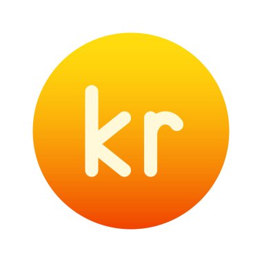 Danimarka, İzlanda Krone para biriminin görsel ikonu. Gradyan Biçim Simgesi. Beyaz arkaplanda vektör çizimi izole edildi. Web sitesi veya uygulama tasarımı için mükemmel.