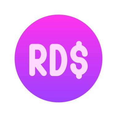 Dominik Cumhuriyeti Peso para biriminin görsel ikonu. Gradyan Biçim Simgesi. Beyaz arkaplanda vektör çizimi izole edildi. Web sitesi veya uygulama tasarımı için mükemmel.