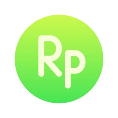 Endonezya Rupiah para biriminin görsel vektör ikonu. Gradyan Biçim Simgesi. Beyaz arkaplanda vektör çizimi izole edildi. Web sitesi veya uygulama tasarımı için mükemmel.