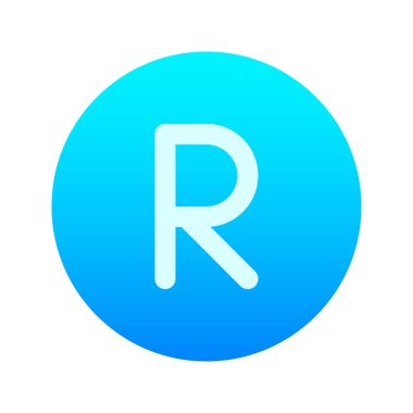 Güney Afrika Rand para biriminin görsel vektör grafik simgesi. Gradyan Biçim Simgesi. Beyaz arkaplanda vektör çizimi izole edildi. Web sitesi veya uygulama tasarımı için mükemmel.