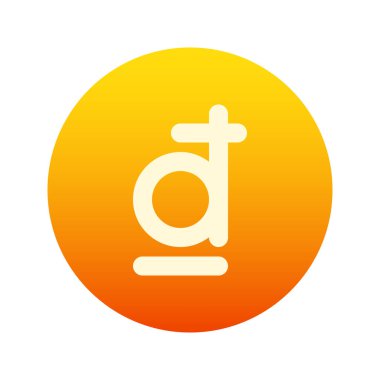 Vietnam Dong para biriminin görsel vektör ikonu. Gradyan Biçim Simgesi. Beyaz arkaplanda vektör çizimi izole edildi. Web sitesi veya uygulama tasarımı için mükemmel.