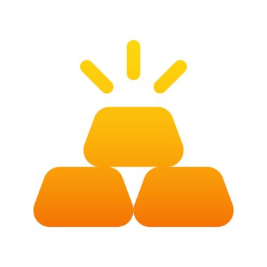 Altın Simge 'nin görsel vektör grafik simgesi. Gradyan Biçim Simgesi. Beyaz arkaplanda vektör çizimi izole edildi. Web sitesi veya uygulama tasarımı için mükemmel.