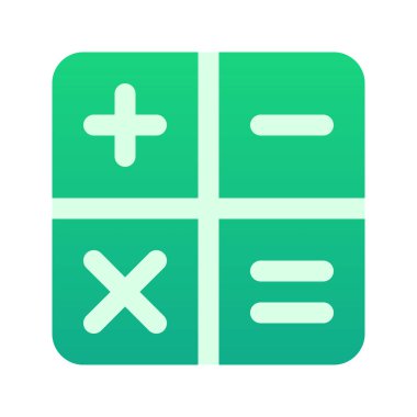 Matematik Simgesi 'nin görsel vektör grafik simgesi. Gradyan Biçim Simgesi. Beyaz arkaplanda vektör çizimi izole edildi. Web sitesi veya uygulama tasarımı için mükemmel.