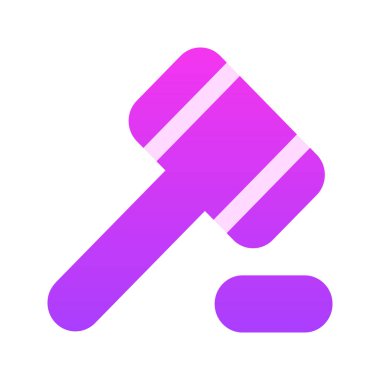 Yargıç Çekiç Simgesi 'nin görsel vektör ikonu. Gradyan Biçim Simgesi. Beyaz arkaplanda vektör çizimi izole edildi. Web sitesi veya uygulama tasarımı için mükemmel.