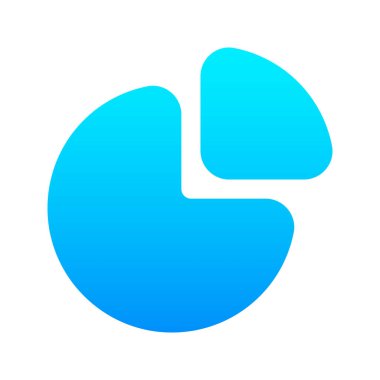 Pie Chart Simgesi 'nin görsel vektör grafik simgesi. Gradyan Biçim Simgesi. Beyaz arkaplanda vektör çizimi izole edildi. Web sitesi veya uygulama tasarımı için mükemmel.