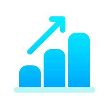 Profit Simgesi 'nin görsel vektör grafik simgesi. Gradyan Biçim Simgesi. Beyaz arkaplanda vektör çizimi izole edildi. Web sitesi veya uygulama tasarımı için mükemmel.