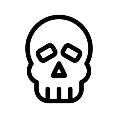 Kurukafa 'nın görsel vektör grafik simgesi. Taslak Biçim Simgesi. Cadılar Bayramı temalı simge. Beyaz arkaplanda vektör çizimi izole edildi. Web sitesi veya uygulama tasarımı için mükemmel.