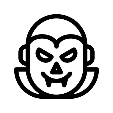 Vampirin görsel vektör grafik ikonu. Taslak Biçim Simgesi. Cadılar Bayramı temalı simge. Beyaz arkaplanda vektör çizimi izole edildi. Web sitesi veya uygulama tasarımı için mükemmel.
