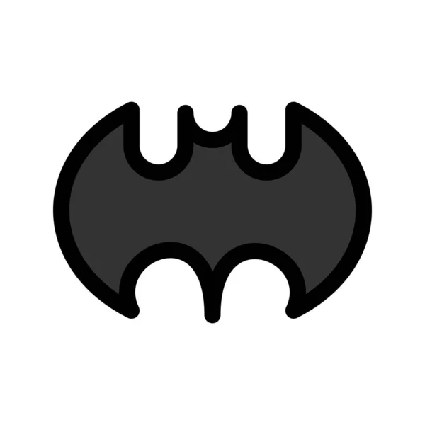 Illustration Vektor Grafisk Ikon Bat Fylld Linje Stil Ikonen Halloween — Stock vektor