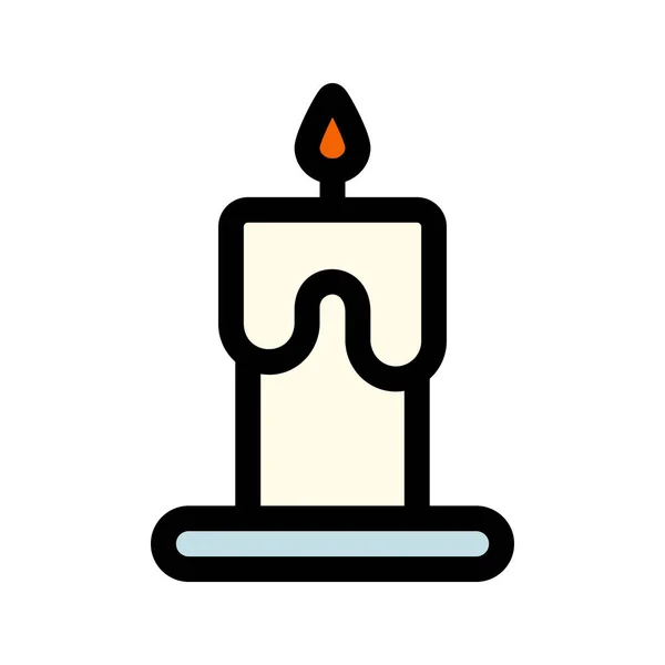 Illustration Vector Graphic Icon Candle Filled Line Style Icon Halloween — Stock Vector
