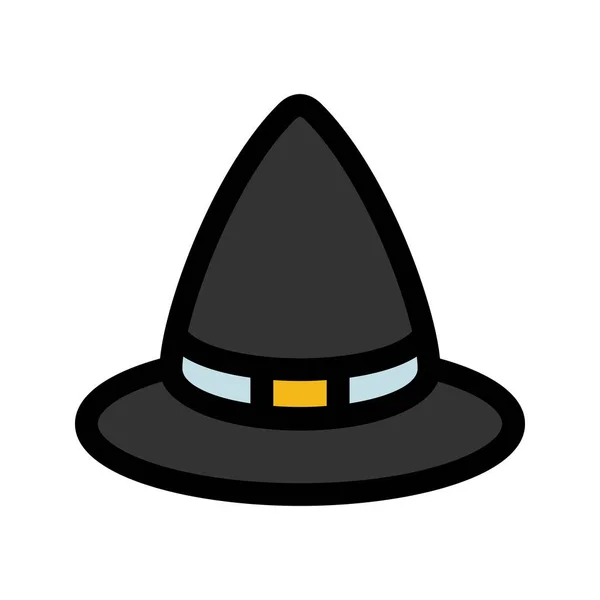 Illustration Vector Graphic Icon Witch Hat Filled Line Style Icon — Stock Vector