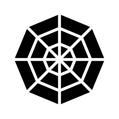 Örümcek Ağı 'nın görsel vektör grafik simgesi. Katı Biçim Simgesi. Cadılar Bayramı temalı simge. Beyaz arkaplanda vektör çizimi izole edildi. Web sitesi veya uygulama tasarımı için mükemmel.