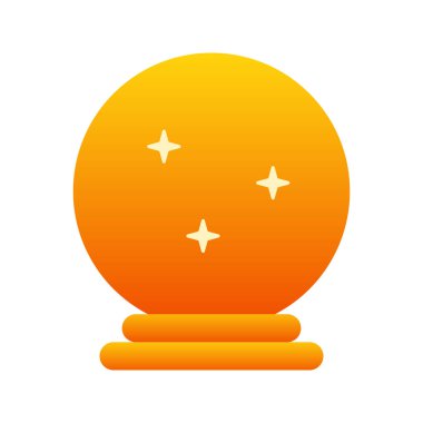 Kristal Top 'un görsel vektör ikonu. Gradyan Biçim Simgesi. Cadılar Bayramı temalı simge. Beyaz arkaplanda vektör çizimi izole edildi. Web sitesi veya uygulama tasarımı için mükemmel.