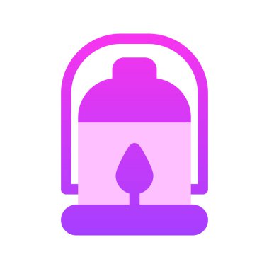 Fener 'in görsel vektör grafik simgesi. Gradyan Biçim Simgesi. Cadılar Bayramı temalı simge. Beyaz arkaplanda vektör çizimi izole edildi. Web sitesi veya uygulama tasarımı için mükemmel.