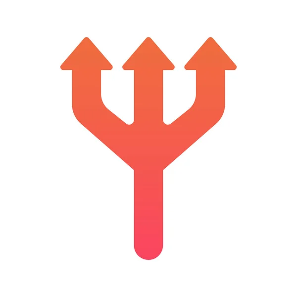 Icono Gráfico Vectorial Ilustración Devil Trident Icono Estilo Degradado Icono — Vector de stock