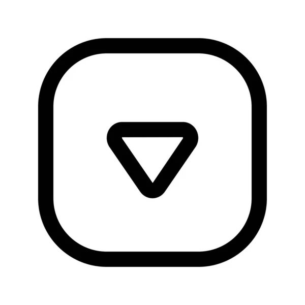 Иллюстрационный Векторный Значок Стрелки Вниз Контурная Икона Стиля Векторная Иллюстрация — стоковый вектор