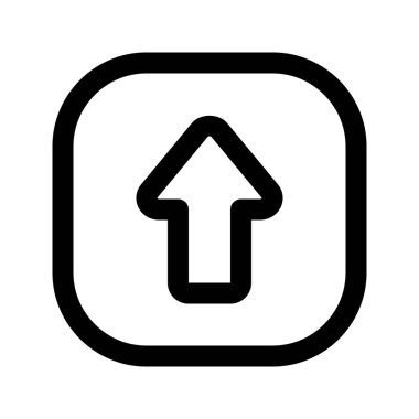 Yukarı Ok 4 'ün görsel vektör grafik simgesi. Taslak Biçim Simgesi. Beyaz arkaplanda vektör çizimi izole edildi. Web sitesi veya uygulama tasarımı için mükemmel.