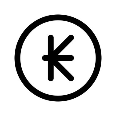 Laos Kip para biriminin görsel vektör grafik simgesi. Satır biçimi simgesi. Beyaz arkaplanda vektör çizimi izole edildi. Web sitesi veya uygulama tasarımı için mükemmel.