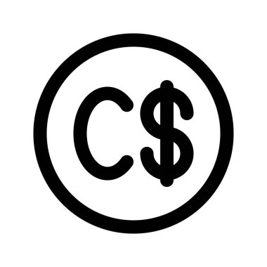 Nikaragua Cordoba para biriminin görsel vektör grafik simgesi. Satır biçimi simgesi. Beyaz arkaplanda vektör çizimi izole edildi. Web sitesi veya uygulama tasarımı için mükemmel.