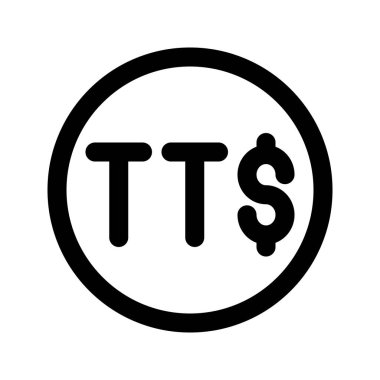 Trinidad ve Tobago Doları 'nın görsel ikonu. Satır biçimi simgesi. Beyaz arkaplanda vektör çizimi izole edildi. Web sitesi veya uygulama tasarımı için mükemmel.