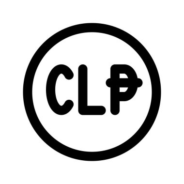 Şili Peso para biriminin görsel vektör ikonu. Satır biçimi simgesi. Beyaz arkaplanda vektör çizimi izole edildi. Web sitesi veya uygulama tasarımı için mükemmel.