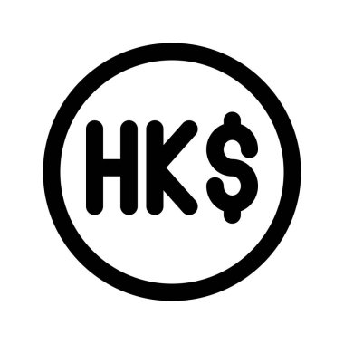 Hong Kong Doları para biriminin görüntü vektör grafik simgesi. Satır biçimi simgesi. Beyaz arkaplanda vektör çizimi izole edildi. Web sitesi veya uygulama tasarımı için mükemmel.