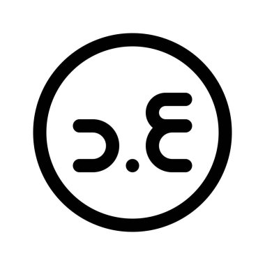 Irak Dinar para biriminin görüntü vektör grafik simgesi. Satır biçimi simgesi. Beyaz arkaplanda vektör çizimi izole edildi. Web sitesi veya uygulama tasarımı için mükemmel.