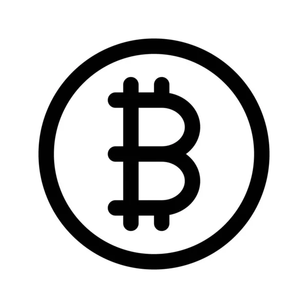 Illustration Vectorielle Icône Graphique Bitcoin Crypto Monnaie Icône Style Ligne — Image vectorielle